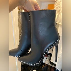 Fashion Nova Leather Studded Boots